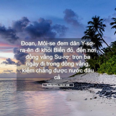 Picture 05 - Xuất Hành 15:22 VIE - Đoạn, Môi-se đem dân Y-sơ-ra-ên đi - Bible Verse Picture