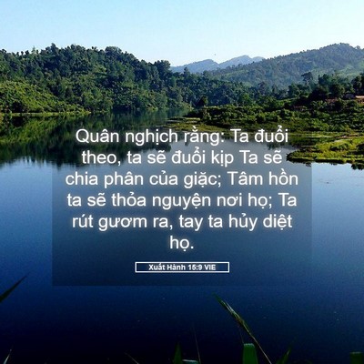 Picture 05 - Xuất Hành 15:9 VIE - Quân nghịch rằng: Ta đuổi theo, ta sẽ - Bible Verse Picture