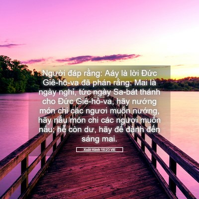 Picture 05 - Xuất Hành 16:23 VIE - Người đáp rằng: Aáy là lời Đức - Bible Verse Picture