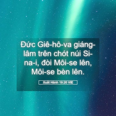 Picture 05 - Xuất Hành 19:20 VIE - Đức Giê-hô-va giáng-lâm trên chót núi - Bible Verse Picture