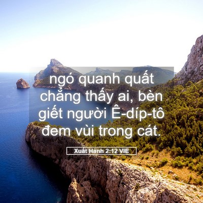 Picture 05 - Xuất Hành 2:12 VIE - ngó quanh quất chẳng thấy ai, bèn giết - Bible Verse Picture