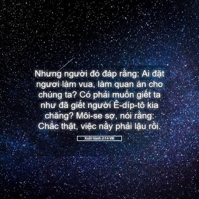 Picture 05 - Xuất Hành 2:14 VIE - Nhưng người đó đáp rằng: Ai đặt - Bible Verse Picture