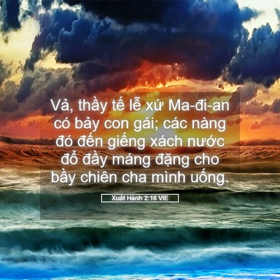Picture 05 - Xuất Hành 2:16 VIE - Vả, thầy tế lễ xứ Ma-đi-an có bảy - Bible Verse Picture