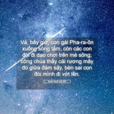 Picture 05 - Xuất Hành 2:5 VIE - Vả, bấy giờ, con gái Pha-ra-ôn xuống - Bible Verse Picture