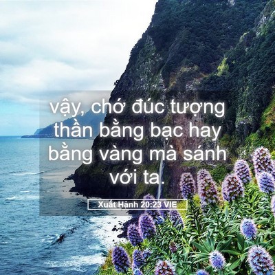 Picture 05 - Xuất Hành 20:23 VIE - vậy, chớ đúc tượng thần bằng bạc - Bible Verse Picture