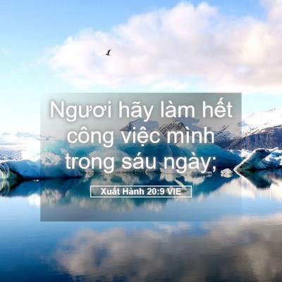 Picture 05 - Xuất Hành 20:9 VIE - Ngươi hãy làm hết công việc mình trong - Bible Verse Picture