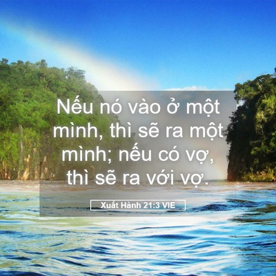 Picture 05 - Xuất Hành 21:3 VIE - Nếu nó vào ở một mình, thì sẽ ra - Bible Verse Picture