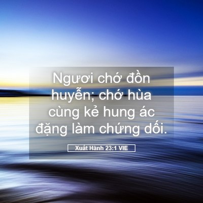 Picture 05 - Xuất Hành 23:1 VIE - Ngươi chớ đồn huyễn; chớ hùa cùng - Bible Verse Picture