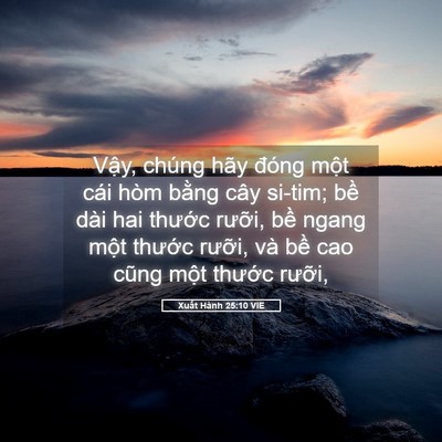Picture 05 - Xuất Hành 25:10 VIE - Vậy, chúng hãy đóng một cái hòm bằng - Bible Verse Picture