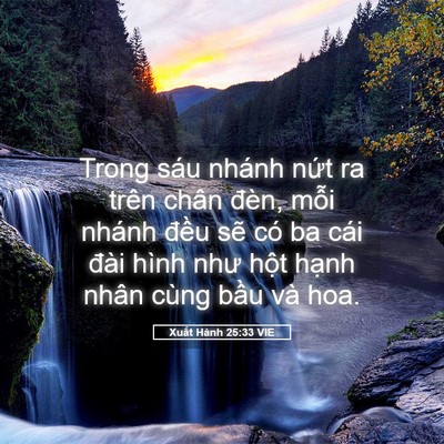 Picture 05 - Xuất Hành 25:33 VIE - Trong sáu nhánh nứt ra trên chân đèn, - Bible Verse Picture