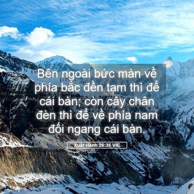 Picture 05 - Xuất Hành 26:35 VIE - Bên ngoài bức màn về phía bắc đền - Bible Verse Picture