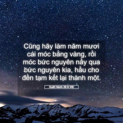 Picture 05 - Xuất Hành 26:6 VIE - Cũng hãy làm năm mươi cái móc bằng - Bible Verse Picture