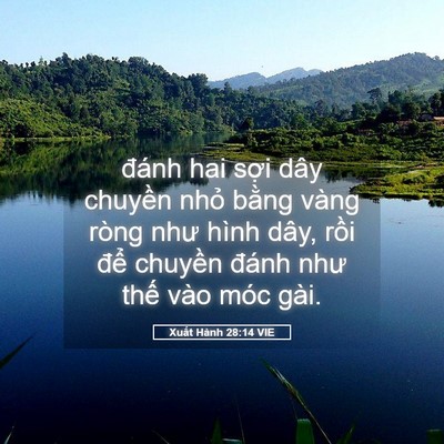 Picture 05 - Xuất Hành 28:14 VIE - đánh hai sợi dây chuyền nhỏ bằng vàng - Bible Verse Picture