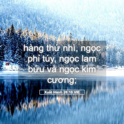 Picture 05 - Xuất Hành 28:18 VIE - hàng thứ nhì, ngọc phỉ túy, ngọc lam - Bible Verse Picture