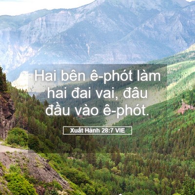 Picture 05 - Xuất Hành 28:7 VIE - Hai bên ê-phót làm hai đai vai, đâu đầu - Bible Verse Picture
