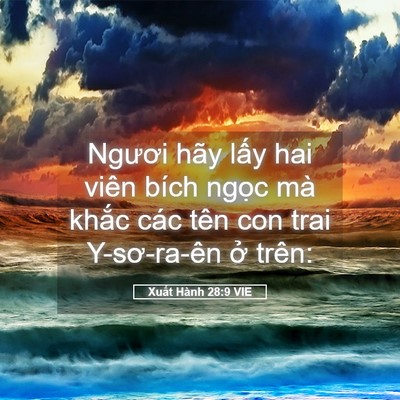 Picture 05 - Xuất Hành 28:9 VIE - Ngươi hãy lấy hai viên bích ngọc mà - Bible Verse Picture