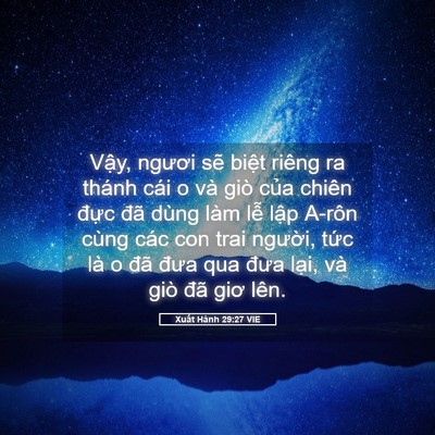 Picture 05 - Xuất Hành 29:27 VIE - Vậy, ngươi sẽ biệt riêng ra thánh cái - Bible Verse Picture