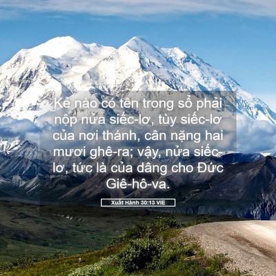 Picture 05 - Xuất Hành 30:13 VIE - Kẻ nào có tên trong sổ phải nộp nửa - Bible Verse Picture