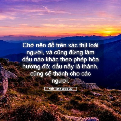 Picture 05 - Xuất Hành 30:32 VIE - Chớ nên đổ trên xác thịt loài - Bible Verse Picture