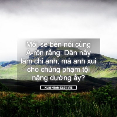 Picture 05 - Xuất Hành 32:21 VIE - Môi-se bèn nói cùng A-rôn rằng: Dân nầy - Bible Verse Picture