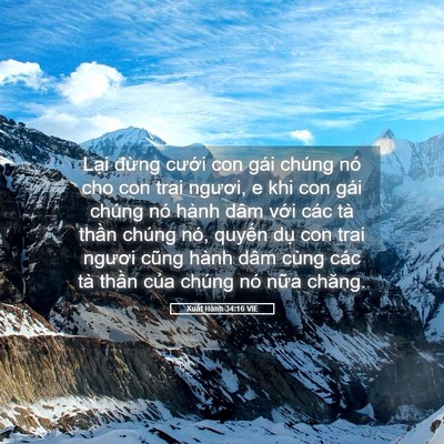 Picture 05 - Xuất Hành 34:16 VIE - Lại đừng cưới con gái chúng nó cho con - Bible Verse Picture