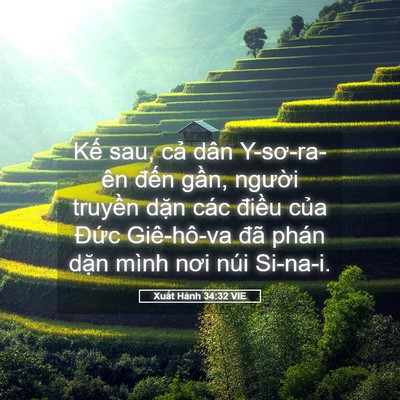 Picture 05 - Xuất Hành 34:32 VIE - Kế sau, cả dân Y-sơ-ra-ên đến gần, - Bible Verse Picture