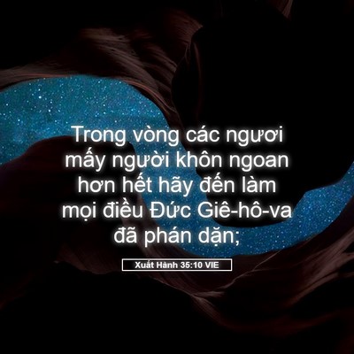 Picture 05 - Xuất Hành 35:10 VIE - Trong vòng các ngươi mấy người khôn - Bible Verse Picture