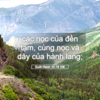 Picture 05 - Xuất Hành 35:18 VIE - các nọc của đền tạm, cùng nọc và - Bible Verse Picture