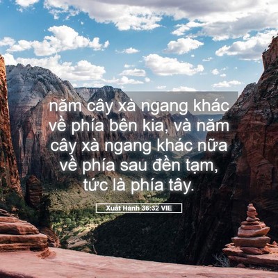 Picture 05 - Xuất Hành 36:32 VIE - năm cây xà ngang khác về phía bên kia, - Bible Verse Picture