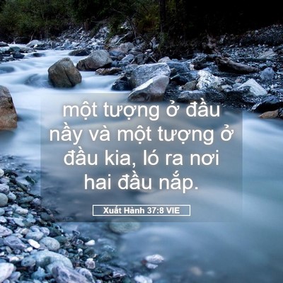 Picture 05 - Xuất Hành 37:8 VIE - một tượng ở đầu nầy và một - Bible Verse Picture