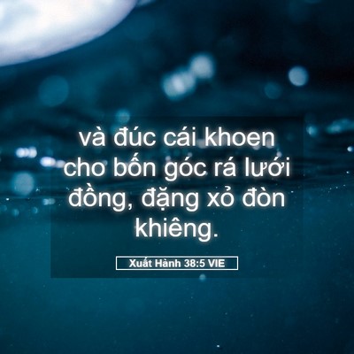 Picture 05 - Xuất Hành 38:5 VIE - và đúc cái khoen cho bốn góc rá lưới - Bible Verse Picture