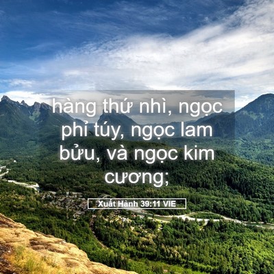 Picture 05 - Xuất Hành 39:11 VIE - hàng thứ nhì, ngọc phỉ túy, ngọc lam - Bible Verse Picture