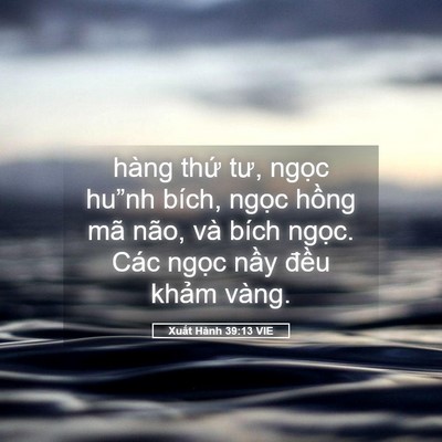 Picture 05 - Xuất Hành 39:13 VIE - hàng thứ tư, ngọc hu”nh bích, ngọc - Bible Verse Picture