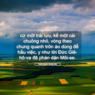 Picture 05 - Xuất Hành 39:26 VIE - cứ một trái lựu, kế một cái chuông - Bible Verse Picture