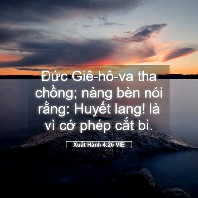 Picture 05 - Xuất Hành 4:26 VIE - Đức Giê-hô-va tha chồng; nàng bèn nói - Bible Verse Picture