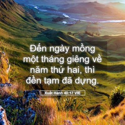Picture 05 - Xuất Hành 40:17 VIE - Đến ngày mồng một tháng giêng về năm - Bible Verse Picture