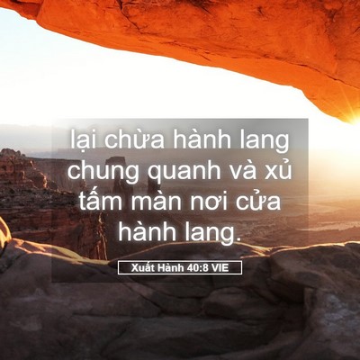 Picture 05 - Xuất Hành 40:8 VIE - lại chừa hành lang chung quanh và xủ - Bible Verse Picture