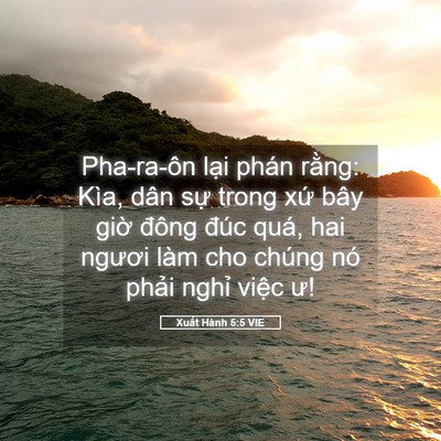 Picture 05 - Xuất Hành 5:5 VIE - Pha-ra-ôn lại phán rằng: Kìa, dân sự - Bible Verse Picture