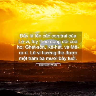 Picture 05 - Xuất Hành 6:16 VIE - Đây là tên các con trai của Lê-vi, tùy - Bible Verse Picture