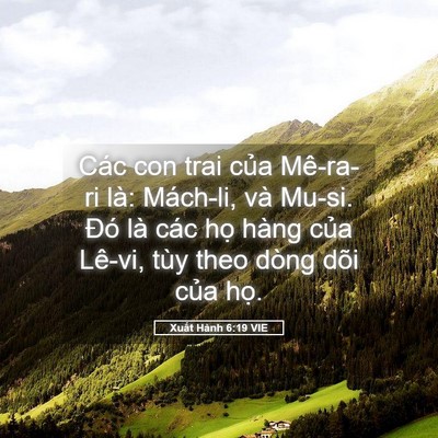 Picture 05 - Xuất Hành 6:19 VIE - Các con trai của Mê-ra-ri là: Mách-li, và - Bible Verse Picture