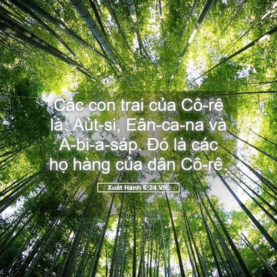 Picture 05 - Xuất Hành 6:24 VIE - Các con trai của Cô-rê là: Aùt-si, - Bible Verse Picture