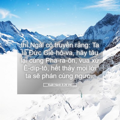 Picture 05 - Xuất Hành 6:29 VIE - thì Ngài có truyền rằng: Ta là Đức - Bible Verse Picture
