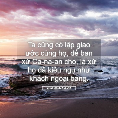 Picture 05 - Xuất Hành 6:4 VIE - Ta cũng có lập giao ước cùng họ, để - Bible Verse Picture