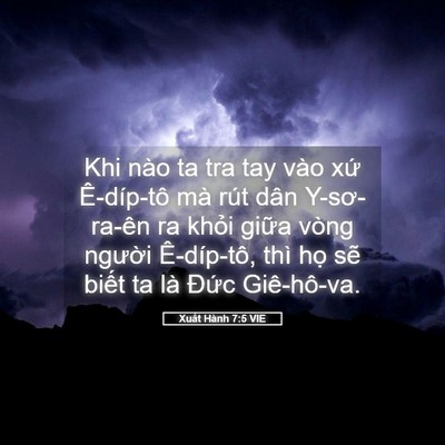 Picture 05 - Xuất Hành 7:5 VIE - Khi nào ta tra tay vào xứ Ê-díp-tô mà - Bible Verse Picture