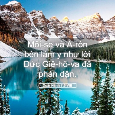 Picture 05 - Xuất Hành 7:6 VIE - Môi-se và A-rôn bèn làm y như lời Đức - Bible Verse Picture