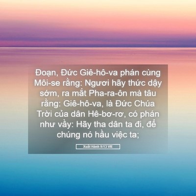 Picture 05 - Xuất Hành 9:13 VIE - Đoạn, Đức Giê-hô-va phán cùng Môi-se - Bible Verse Picture