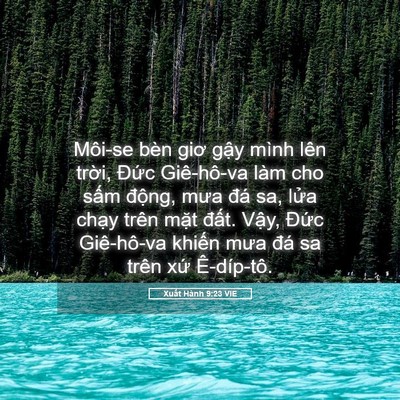 Picture 05 - Xuất Hành 9:23 VIE - Môi-se bèn giơ gậy mình lên trời, Đức - Bible Verse Picture