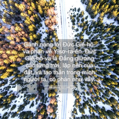 Picture 05 - Xê-ca-ri-a 12:1 VIE - Gánh nặng lời Đức Giê-hô-va phán về - Bible Verse Picture