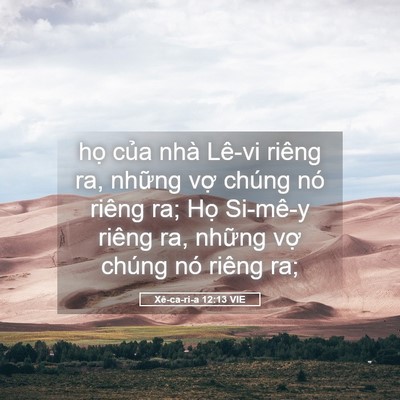Picture 05 - Xê-ca-ri-a 12:13 VIE - họ của nhà Lê-vi riêng ra, những vợ - Bible Verse Picture