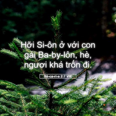 Picture 05 - Xê-ca-ri-a 2:7 VIE - Hỡi Si-ôn ở với con gái Ba-by-lôn, hè, - Bible Verse Picture